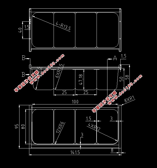 100x80x50调料盒塑料成型工艺与模具设计(含CAD零件装配图)