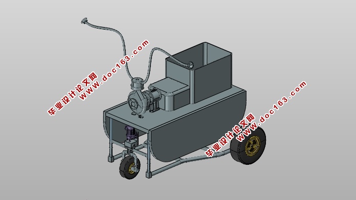 小型温室自走式智能喷雾小车(含CREO三维图)