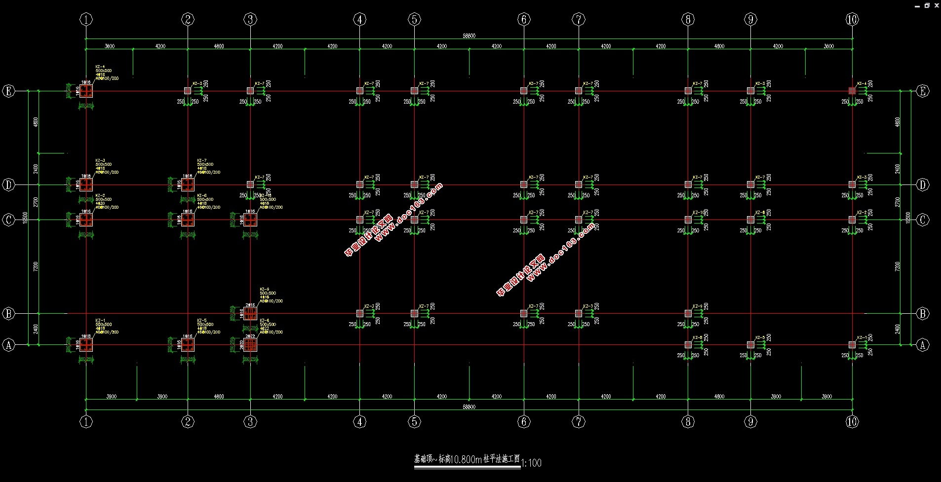 三层3171平米某市综合办公楼设计(建筑图,结构图)