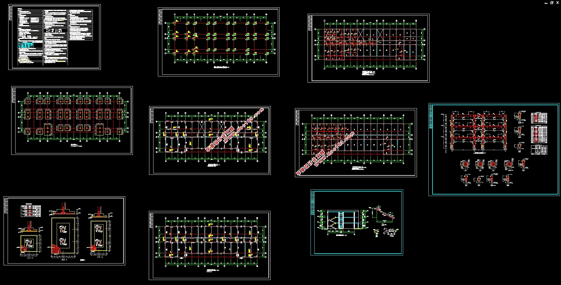 三层3171平米某市综合办公楼设计(建筑图,结构图)