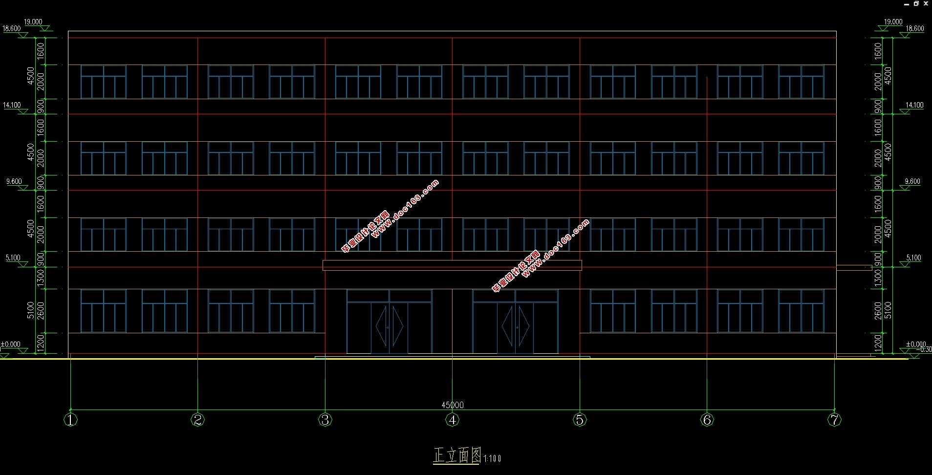 四层4156平米混凝土框架商场设计(建筑图,结构图)