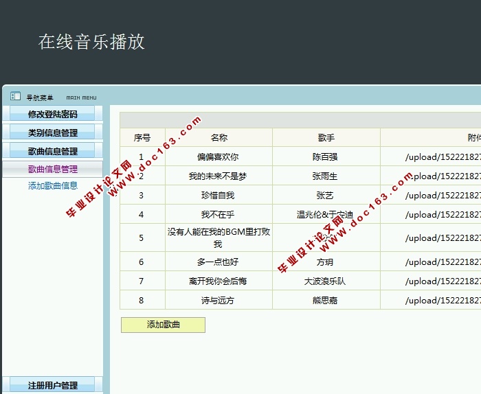 在线音乐播放的设计与实现(JSP,MySQL)(含录像)