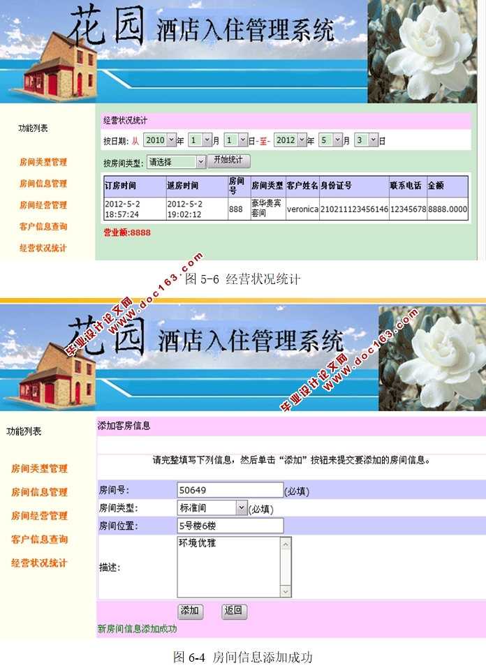 花园酒店入住信息管理系统的设计与实现(ASP.NET,SQL)