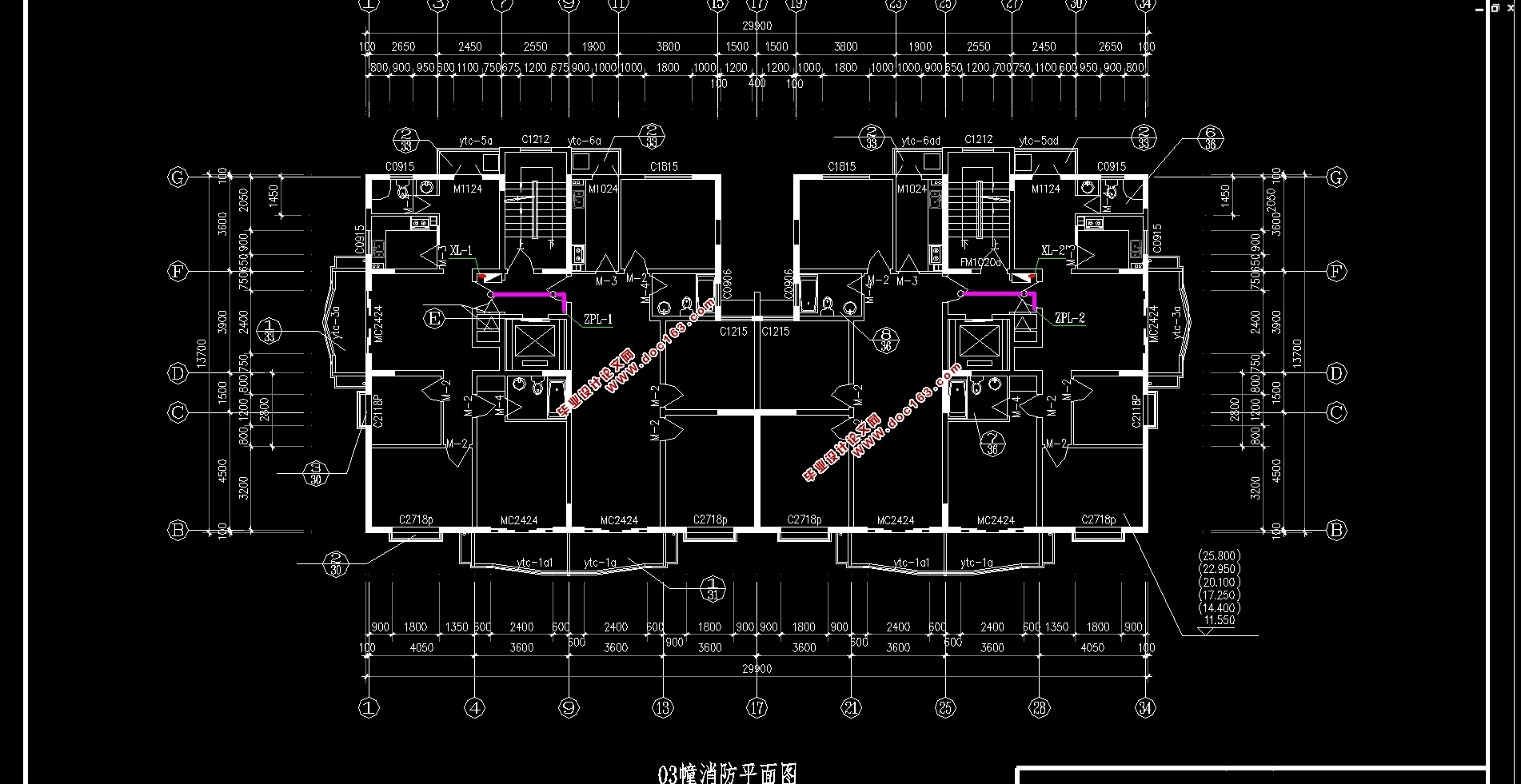 综合楼高层建筑(地下一层地上十八层)给排水设计(含CAD图)