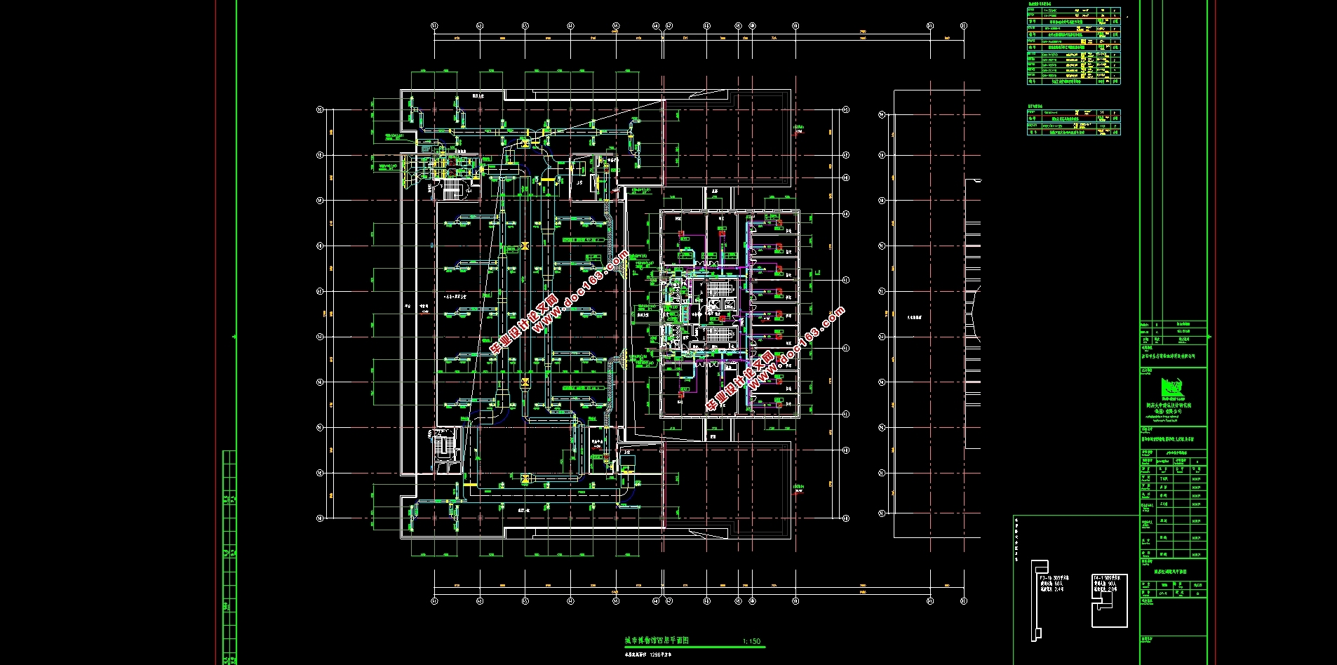 城市博物馆通风空调工程施工组织设计(含CAD图,施工进度图,工程预算)