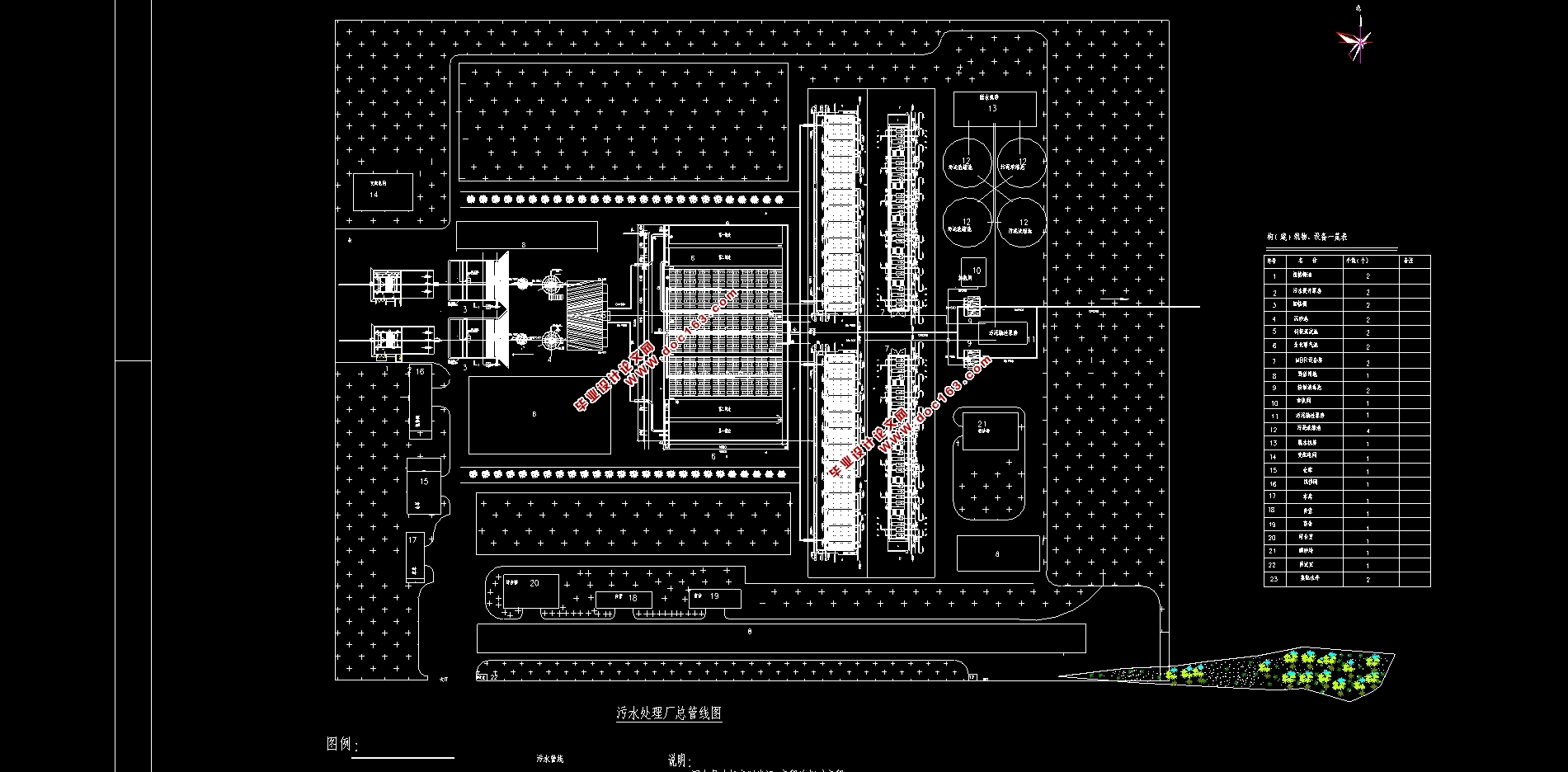 广东省东莞某镇12万吨污水处理厂工程设计(含CAD图)