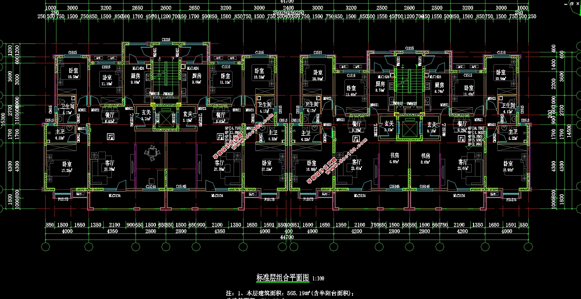 七层4714平米剪力墙结构花园住宅楼项目施工组织设计(施工图,平面布置图,施工进度计划图)