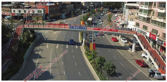 中山大道路口人行天桥设计(跨径17.8m+17.8m总长36.5m)(含CAD图纸)