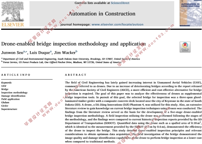 无人机桥梁检测方法和应用