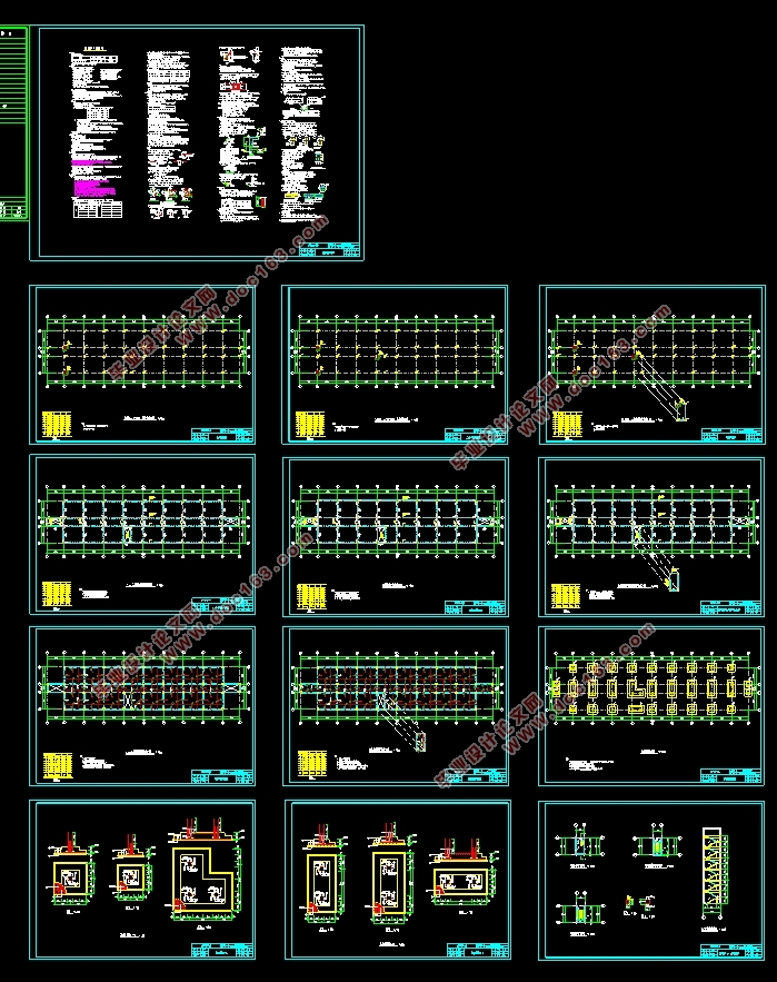六层3810平米乔泽建设集团公司办公综合楼设计(建筑图结构图)