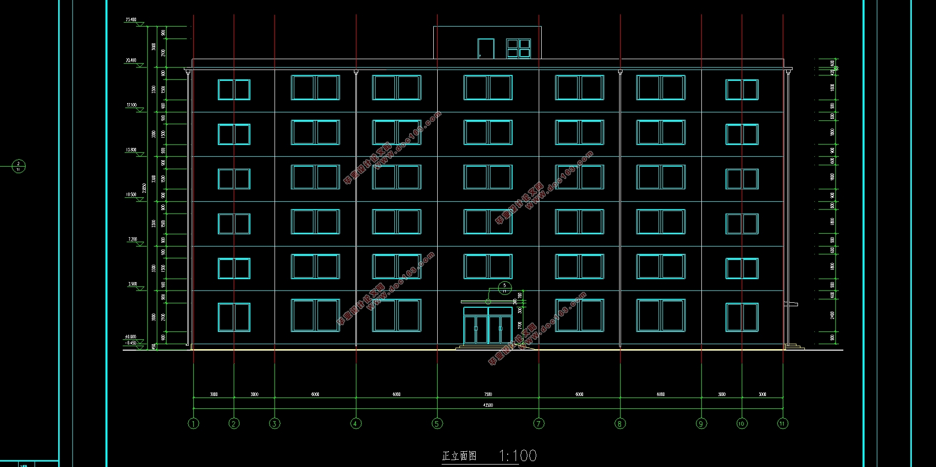 六层4752平米宏宇纸业有限责任公司综合楼设计(建筑图结构图)
