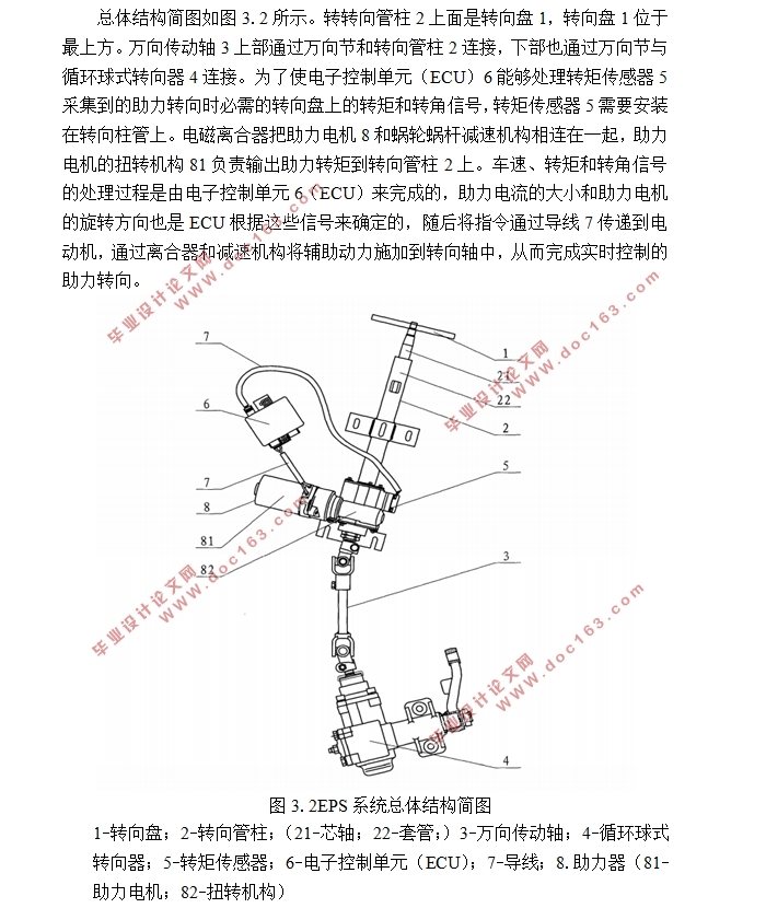 轻卡纯电动厢式汽车转向系统EPS结构设计(含CAD零件装配图)