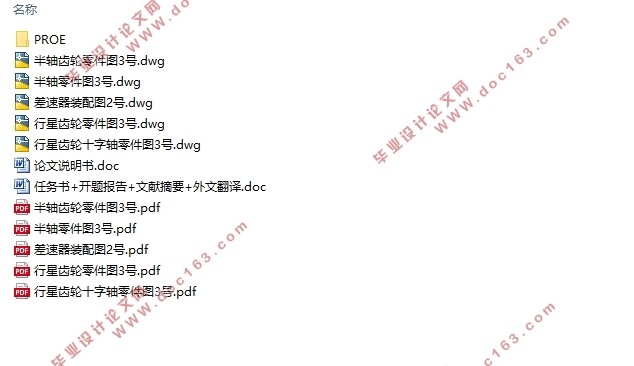 电动汽车驱动桥差速器动力学设计分析(含CAD零件图装配图,PROE三维图)