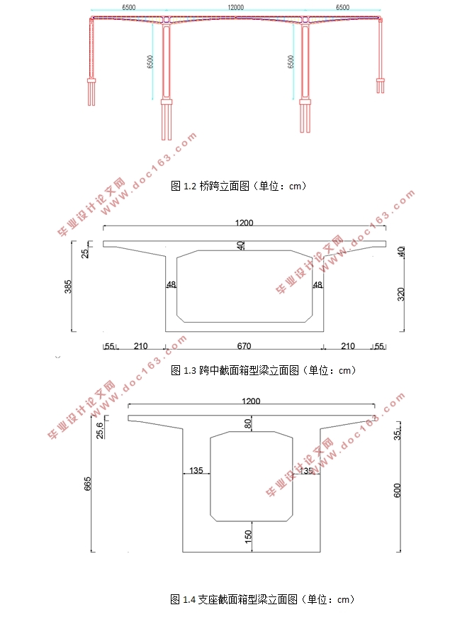 三跨预应力混凝土(65+120+65)m连续梁桥设计(含CAD图)