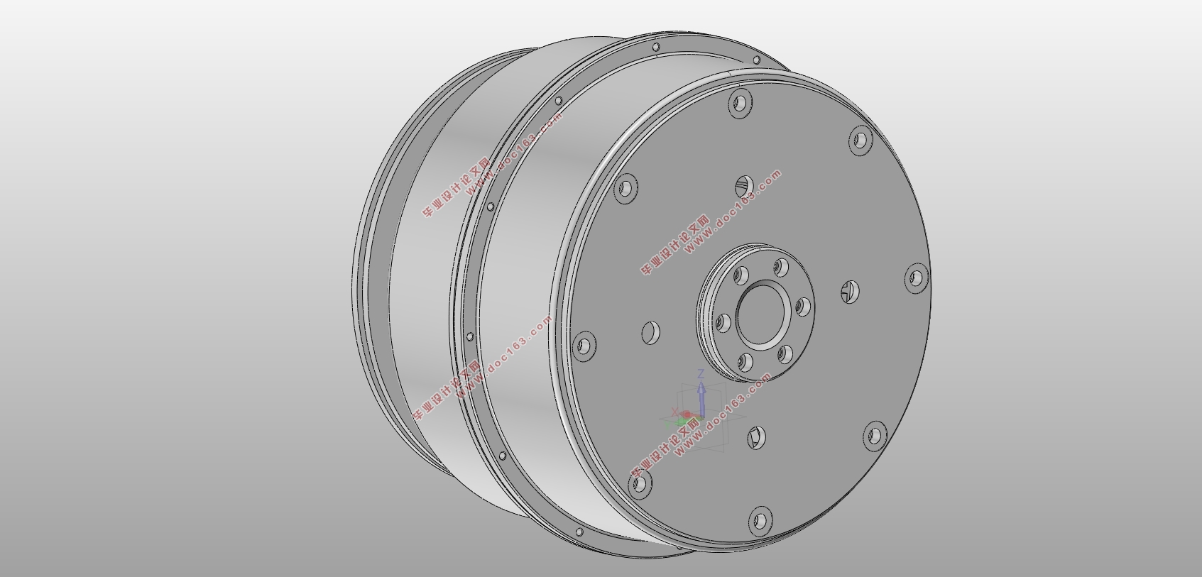 承载200kg电动轮设计(含CAD图,SolidWorks三维图)(英文版)