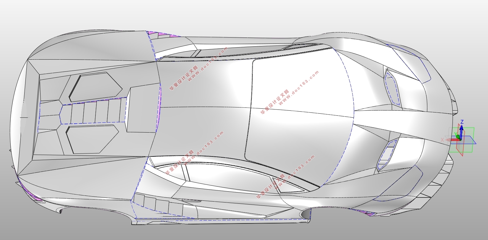 兰博基尼LP-700实体模型的逆向扫描与3D建模(含CAD图,STEP三维图)