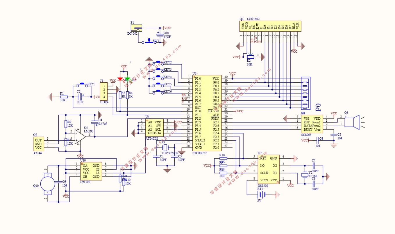 基于单片机的出租车计价器的设计制作(附电路原理图,PCB图,主程序清单)