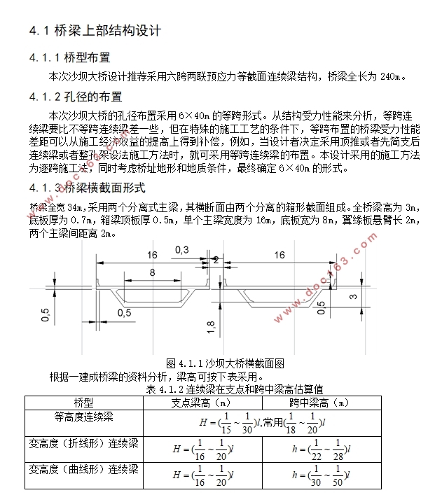 沙坝大桥6×40m预应力钢筋混凝土连续梁桥设计(含CAD图)