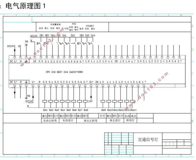 基于PLC的交通信号灯系统的设计(附原理图,梯形图)