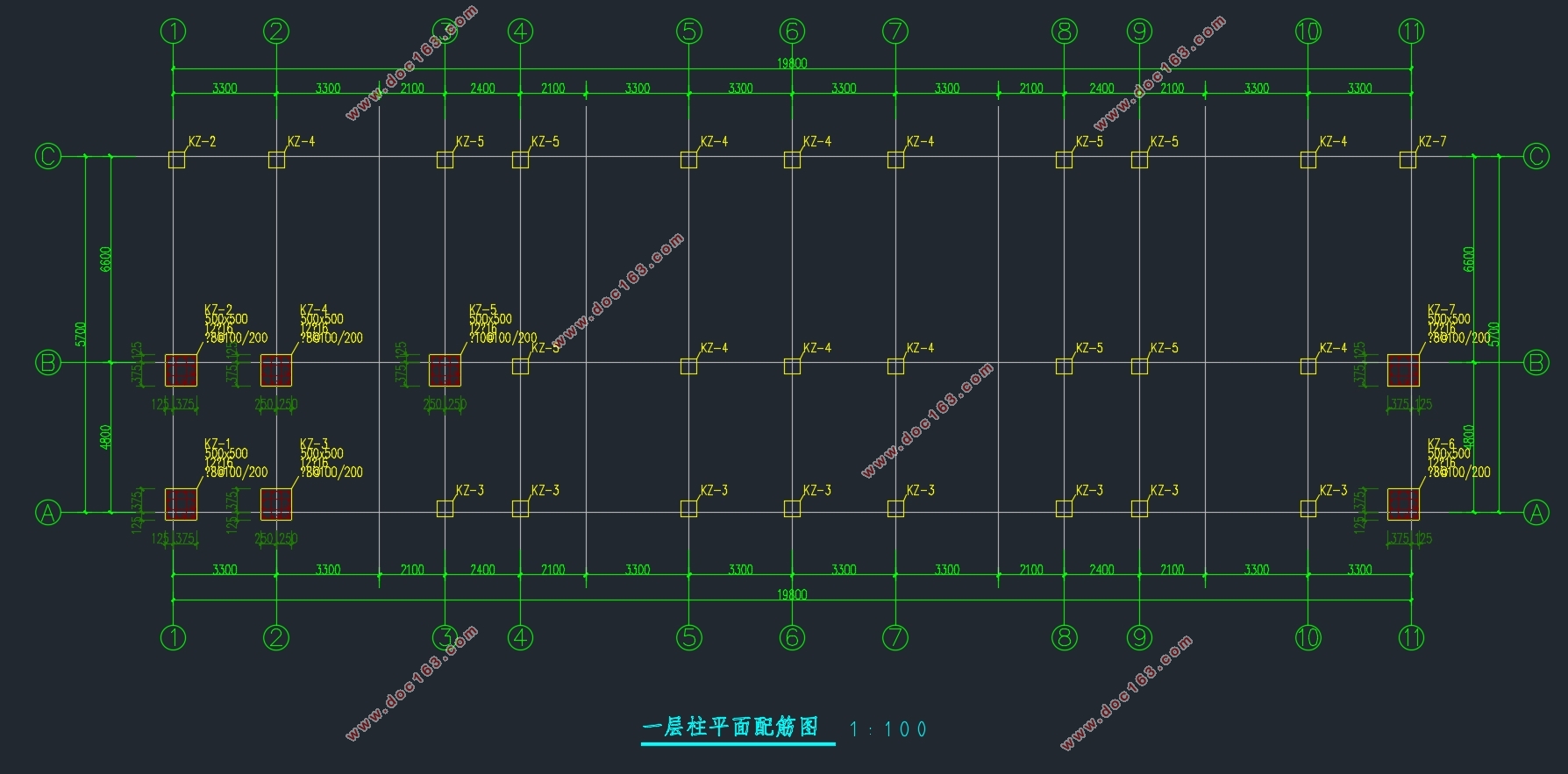 六层2700平米南昌市某住宅楼框架结构设计(含建筑图结构图)