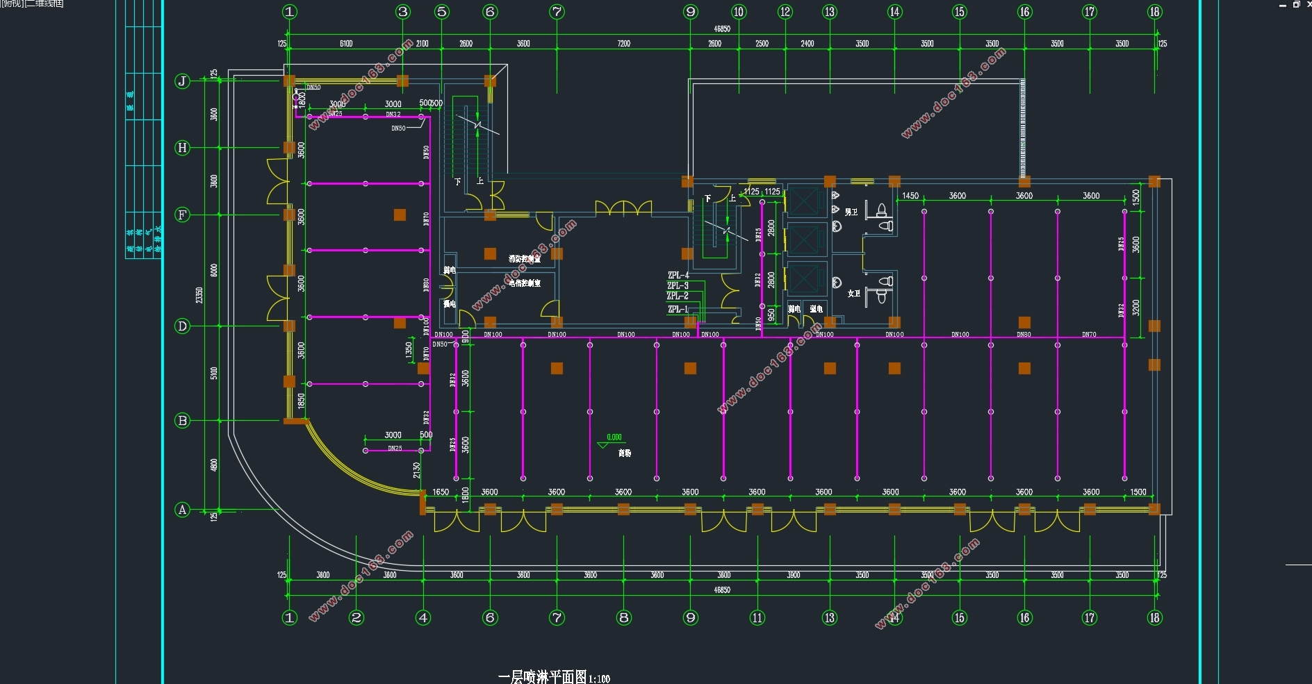 某学院培训楼建筑给排水设计(附CAD施工图)