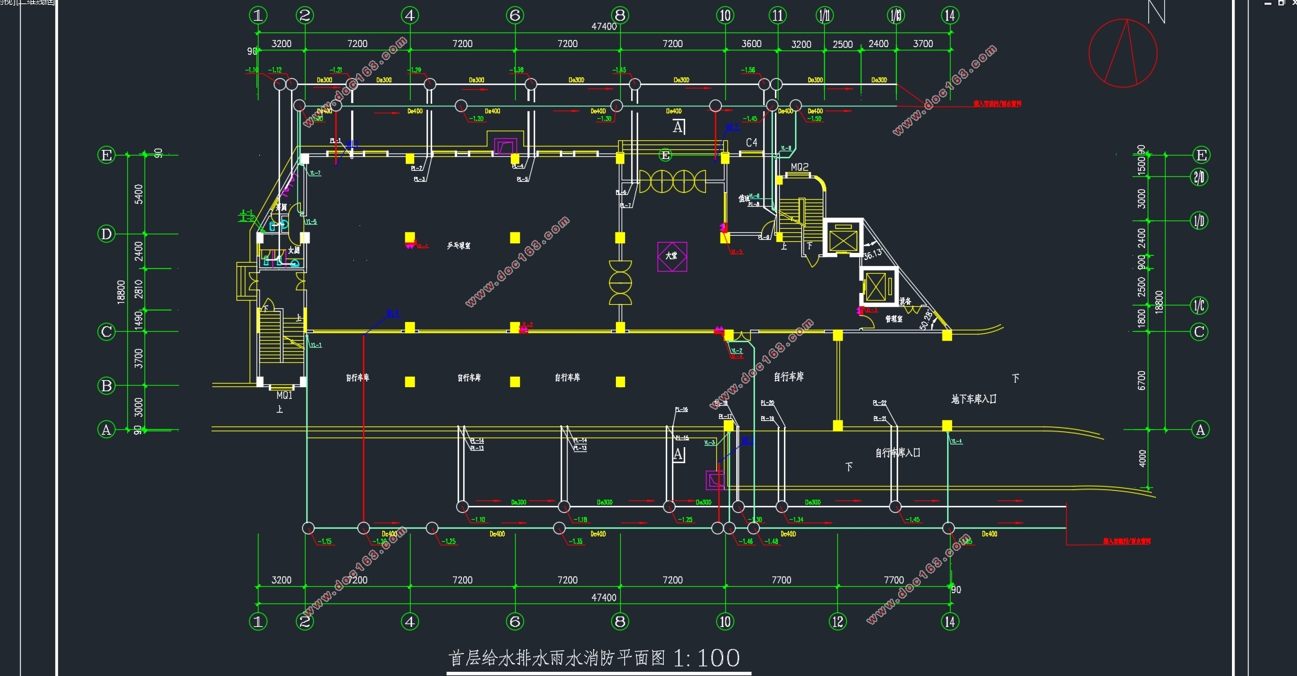 十二层广州某学院学生公寓楼给水排水工程设计(附CAD图)