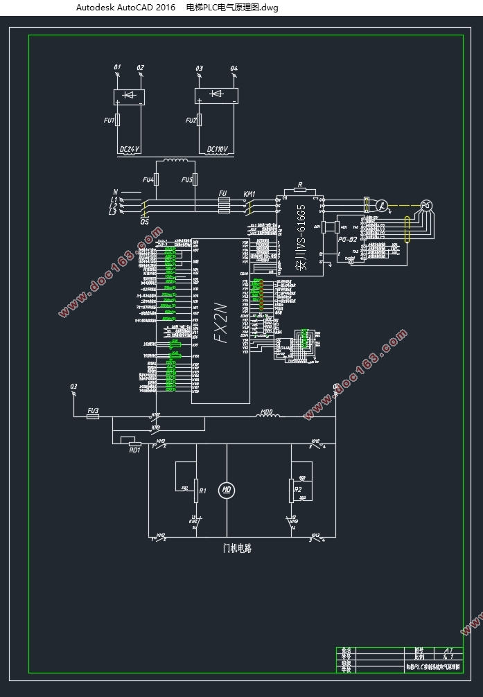 32��VVVF�˿͵��ݿ���ϵͳ���(��CAD����ͼ,PLC����ԭ��ͼ)