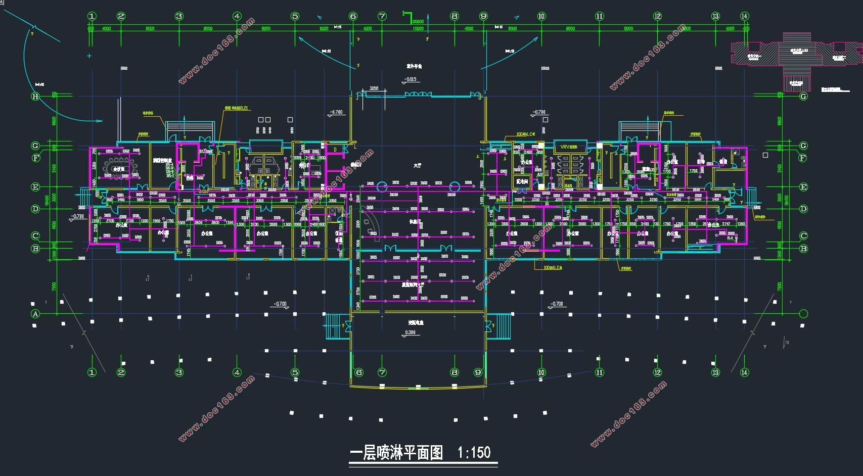 沭阳县十六层政府行政综合楼办公楼主楼给排水设计(附CAD图)