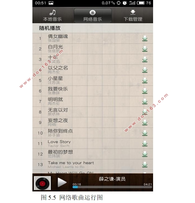 基于安卓Android平台的在线音乐播放软件设计