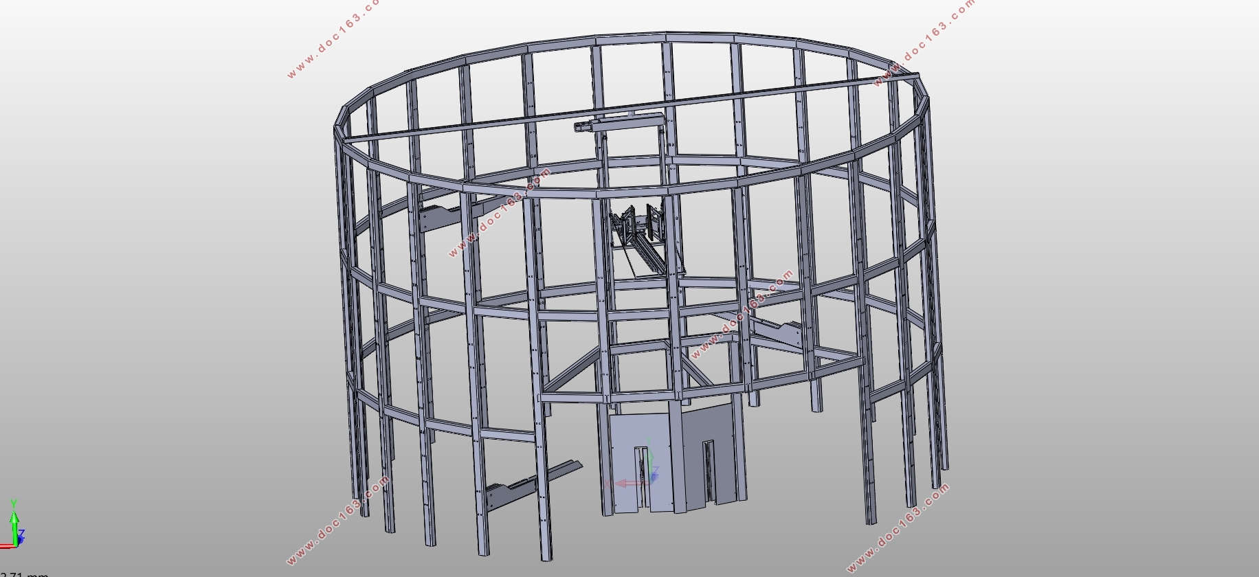 圆塔式智能立体单车库结构设计(含CAD图,SolidWorks三维图)