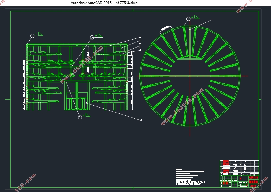 圆塔式智能立体单车库结构设计(含CAD图,SolidWorks三维图)