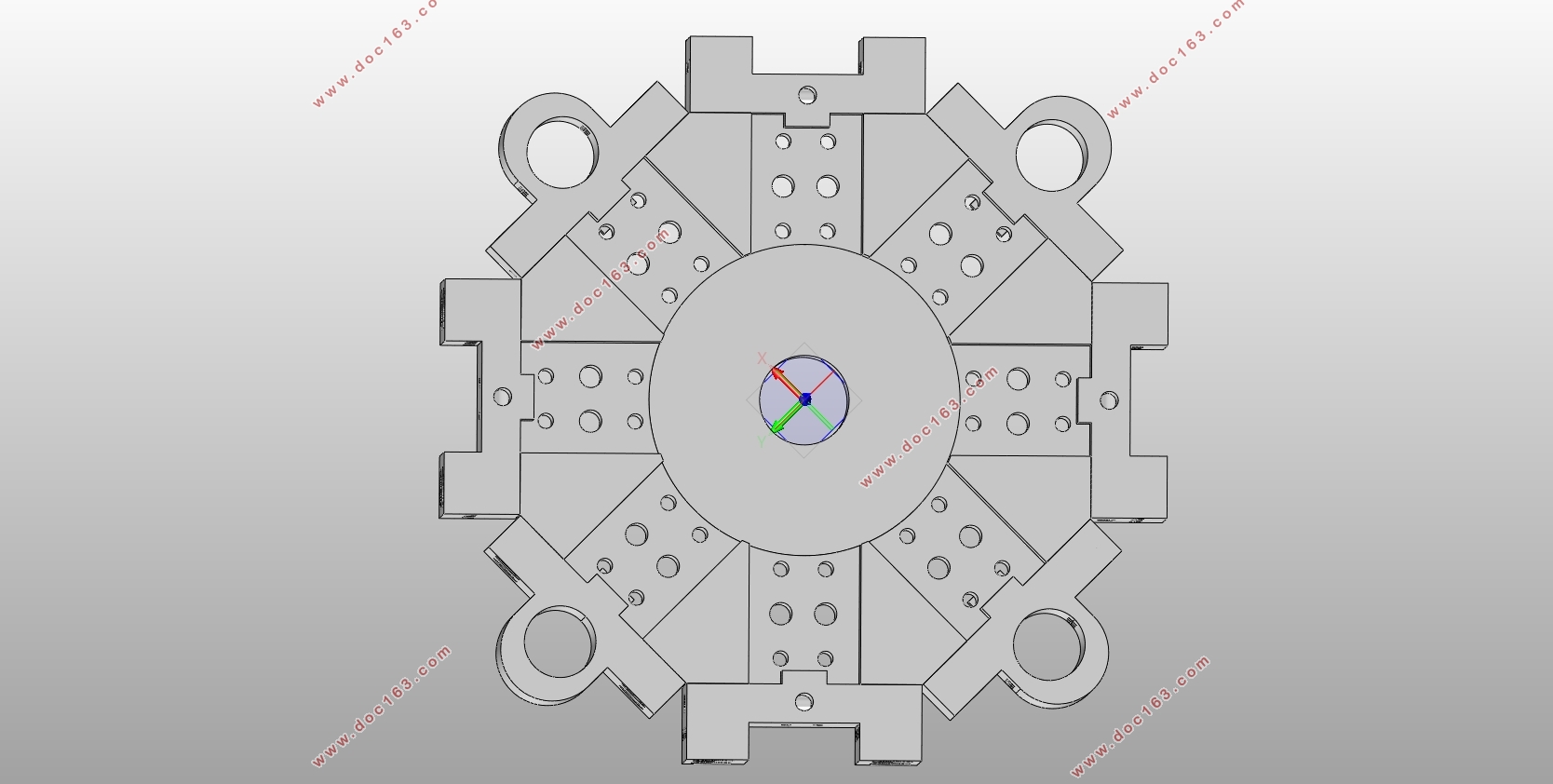 八工位槽式刀盘结构设计与优化(含CAD图,SolidWorks三维图)
