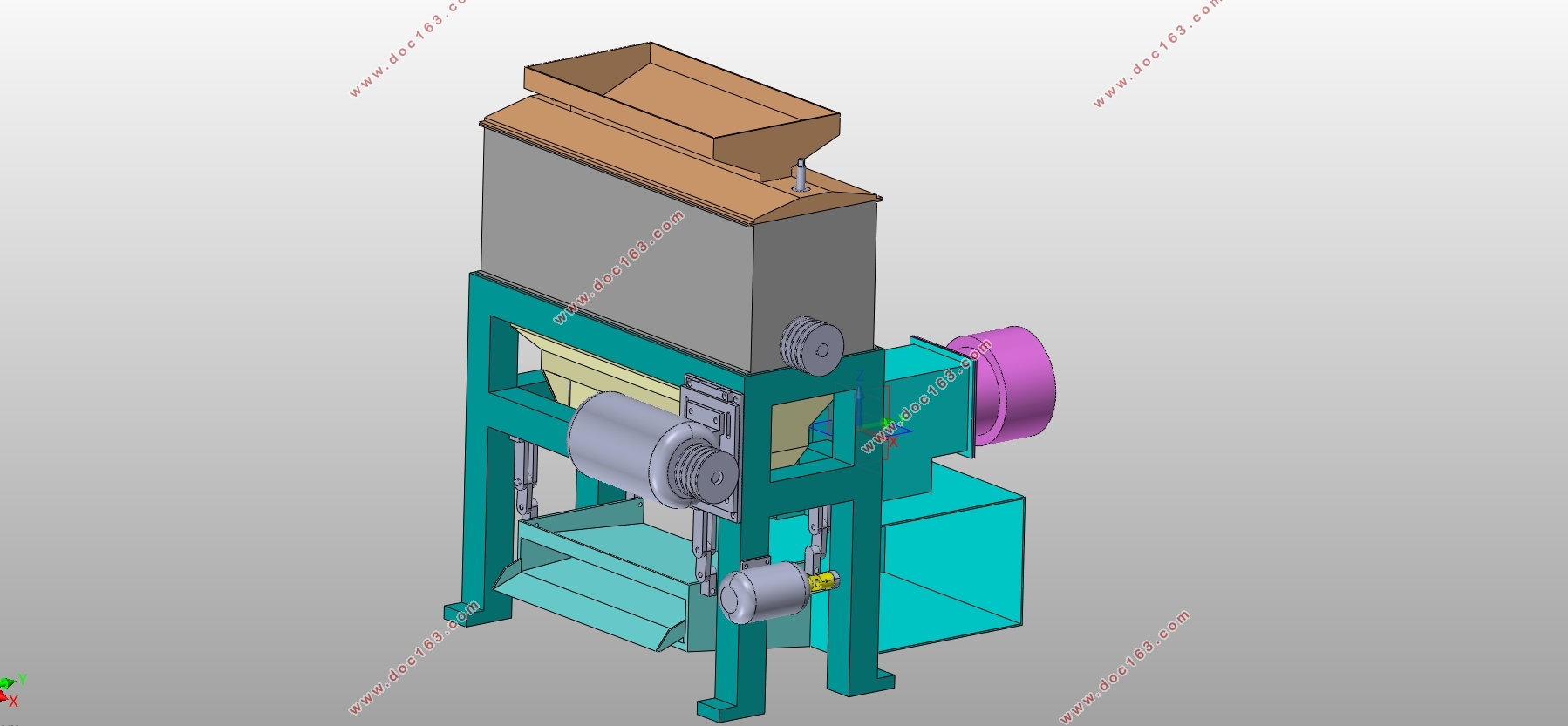 咖啡豆脱壳机结构设计(含CAD零件图装配图,SolidWorks三维图)