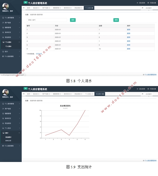 个人综合管理系统的设计与实现(Javaweb,MySQL)(含录像)