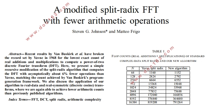 一种数学运算更少的分裂基FFT算法