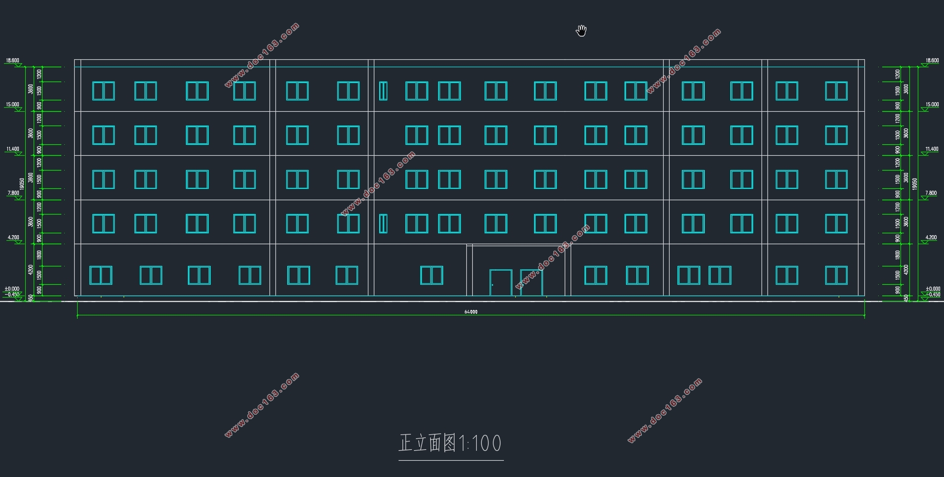 五层4252平米生态园林景观有限公司办公楼设计(含建筑图结构图)