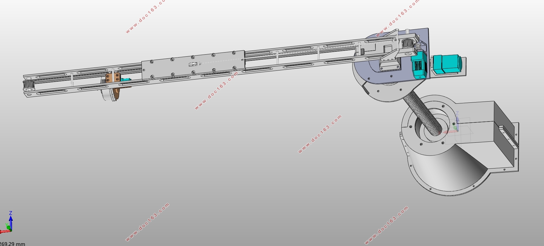 四自由度装卸料工业机器人转动机构设计(含SolidWorks三维图)