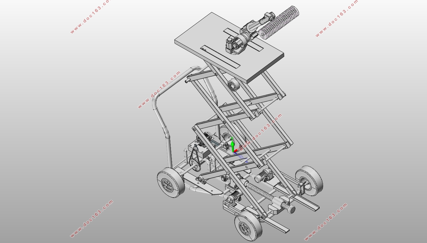 内墙墙面清洁机构设计(含CAD零件图装配图,SolidWorks三维图)