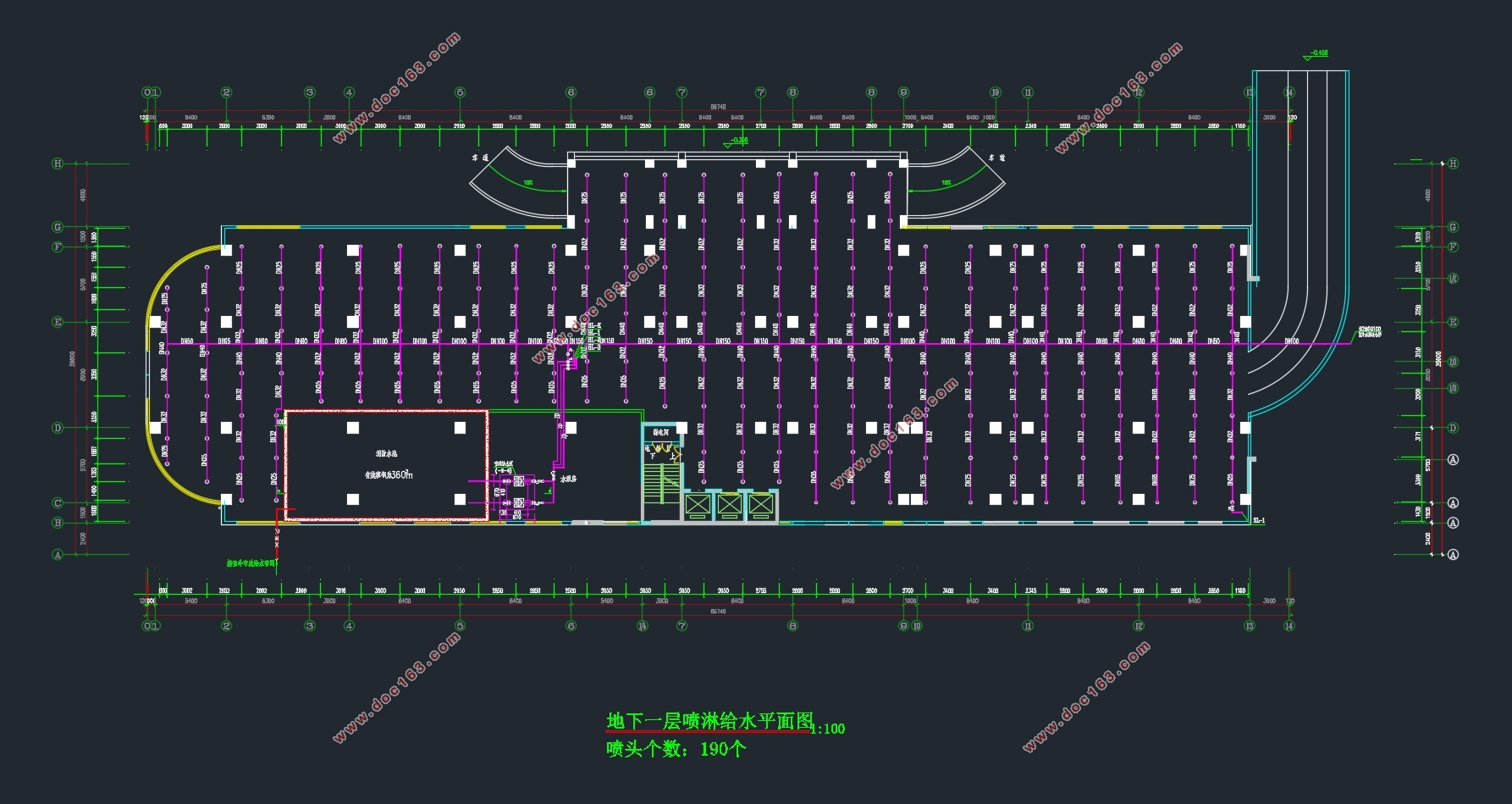 马鞍山市20646.84m2高度52.4米大厦办公楼给排水设计(含CAD图)