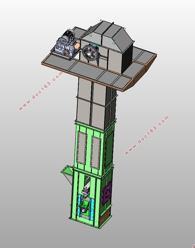 NSE1200×41板链斗式提升机优化设计(含CAD图,SolidWorks三维图)