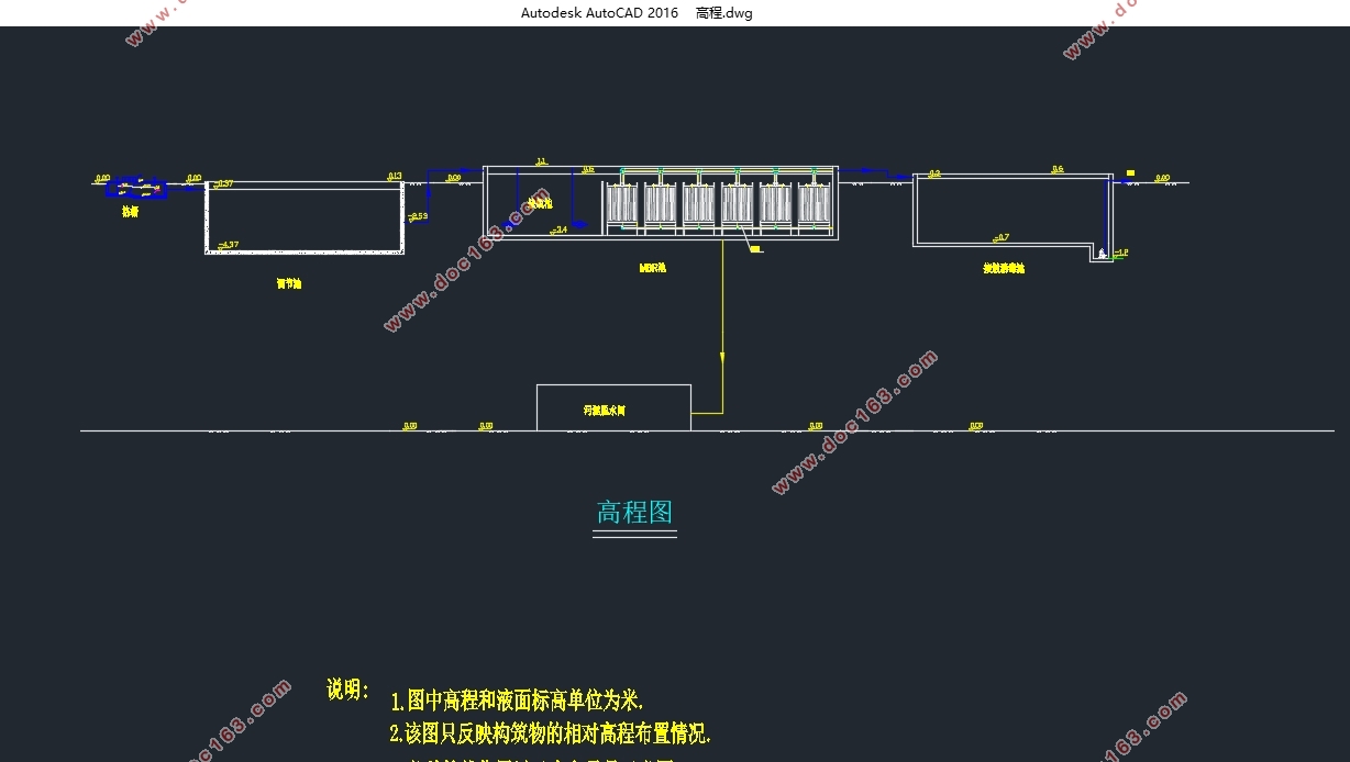 MBR技术处理某医院废水的工艺设计(附CAD图)