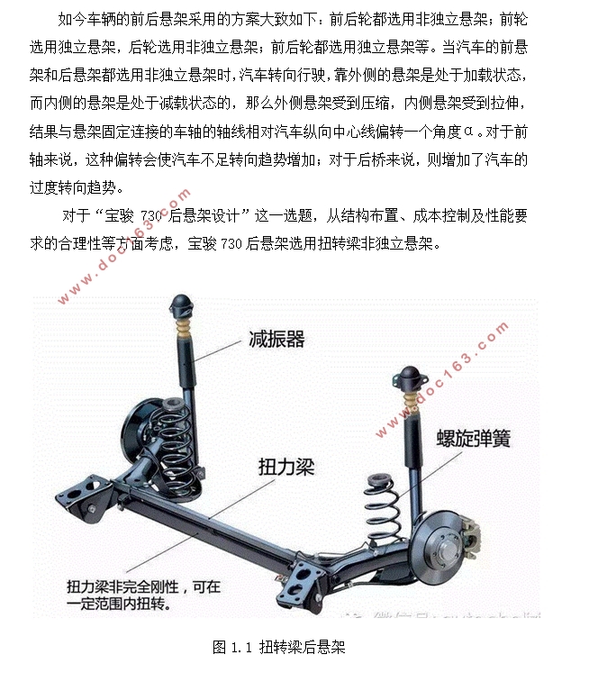 宝骏730后悬架(扭转梁非独立悬架)设计(含CAD图,CATIA三维图