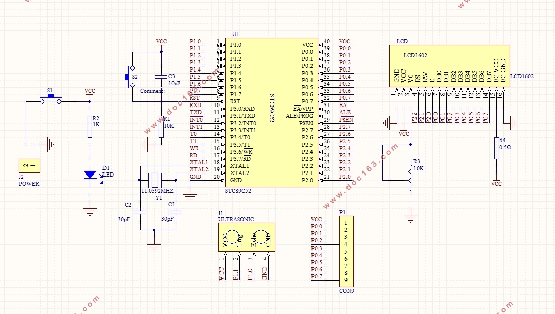 基于单片机的超声波测距系统的设计(含电路原理图,PCB图)