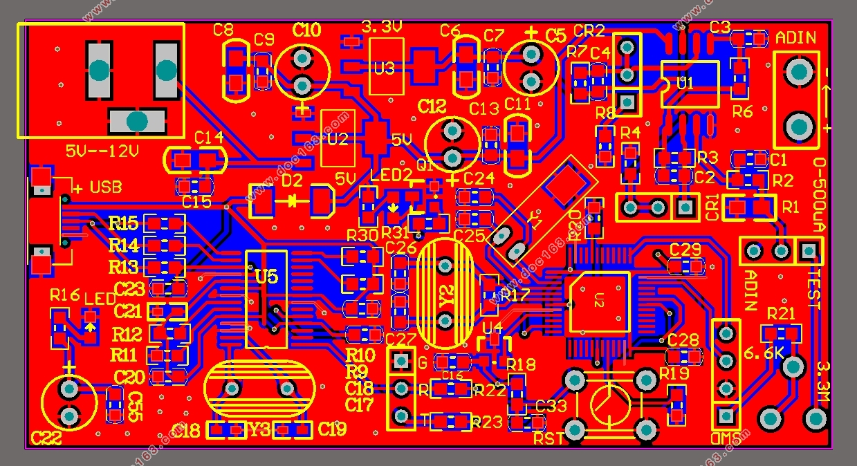 微电流检测装置设计(含电路原理图,PCB图,程序代码)