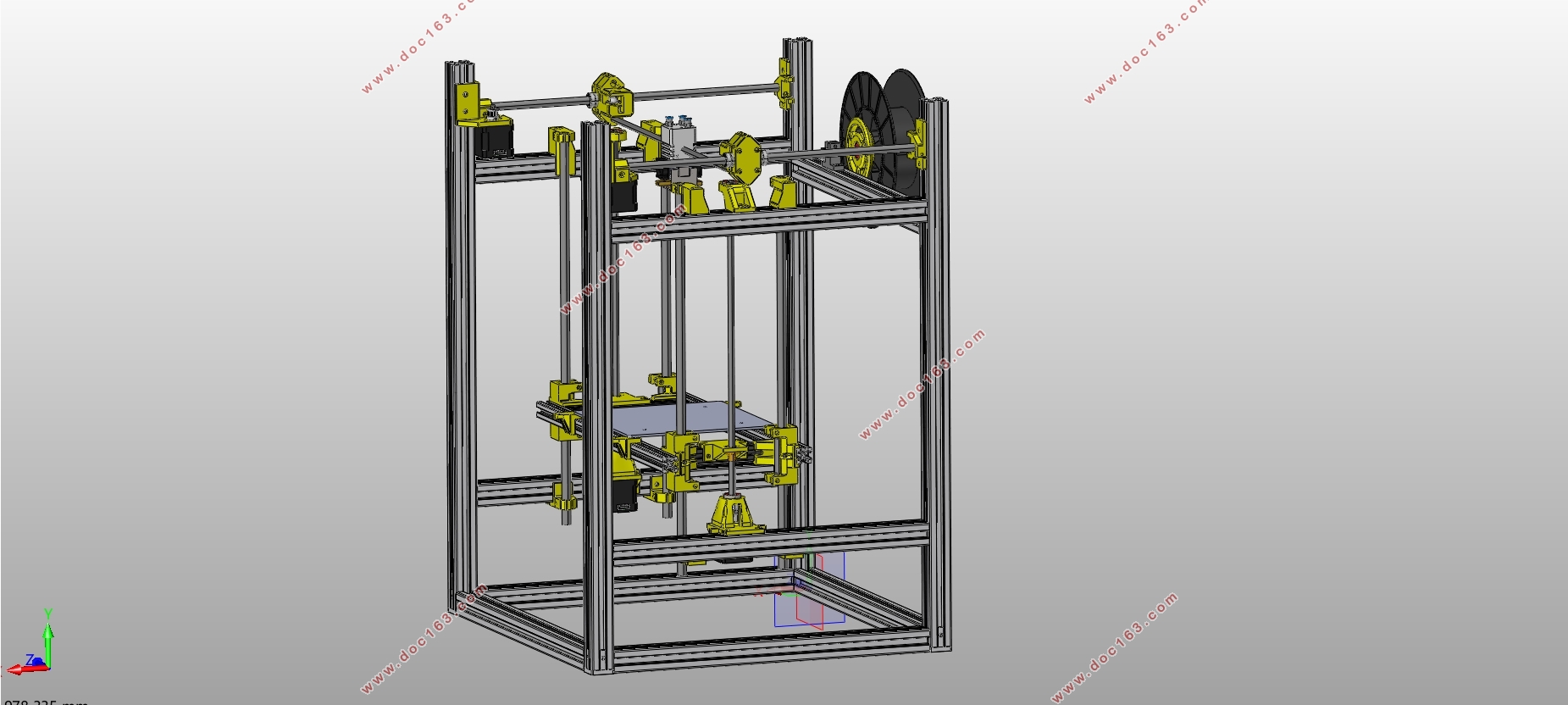 桌面型FDM多色3D打印机的设计(含CAD零件图装配图,SolidWorks三维图)