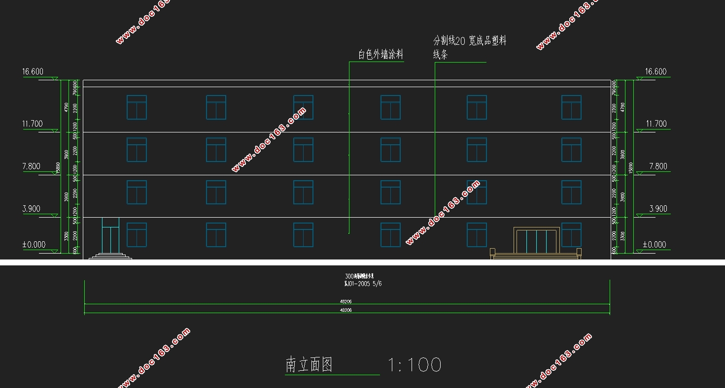 四层徐州某学校图书馆设计(含建筑图结构图)