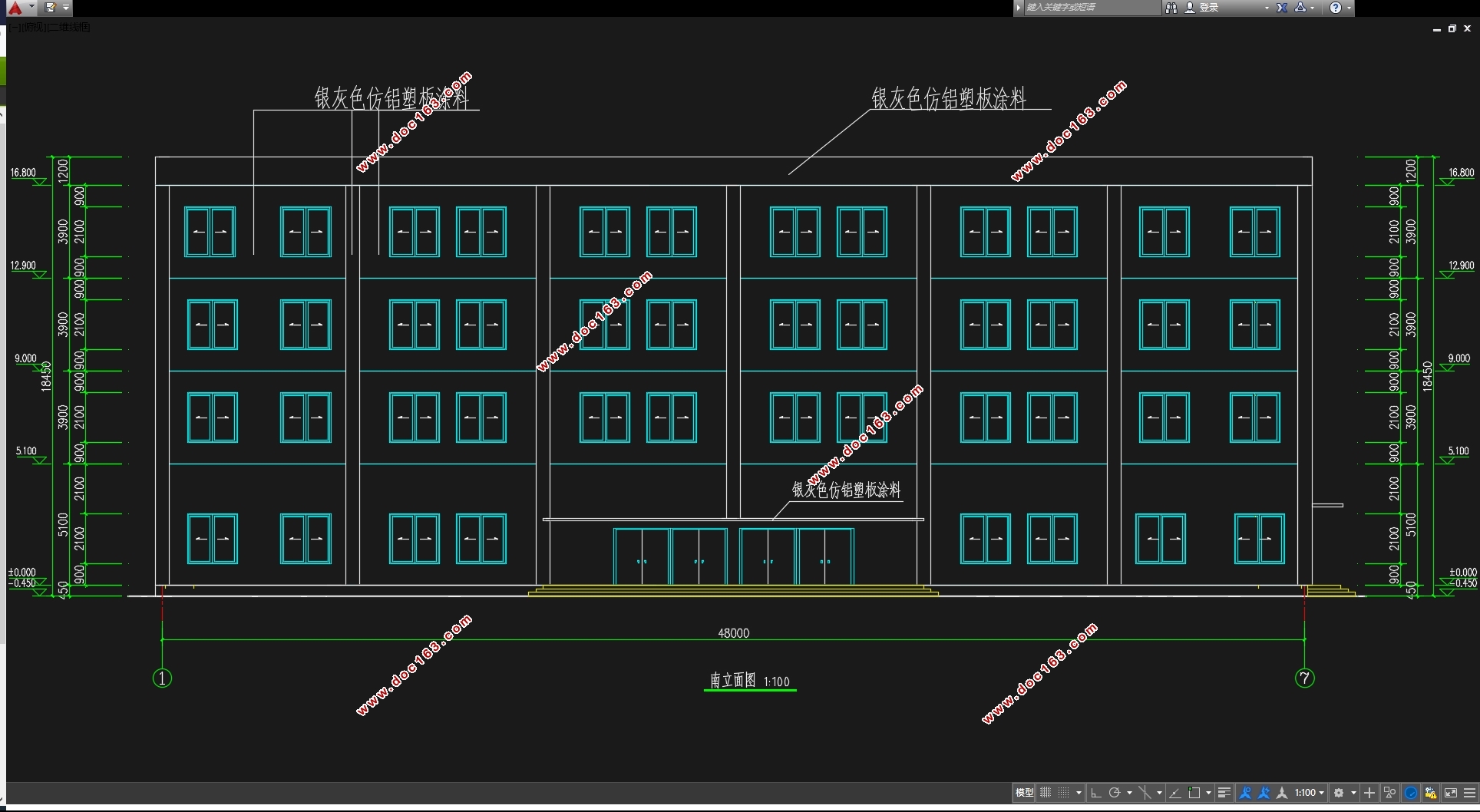 四层4608平米徐州某学校图书馆设计(含建筑图结构图)
