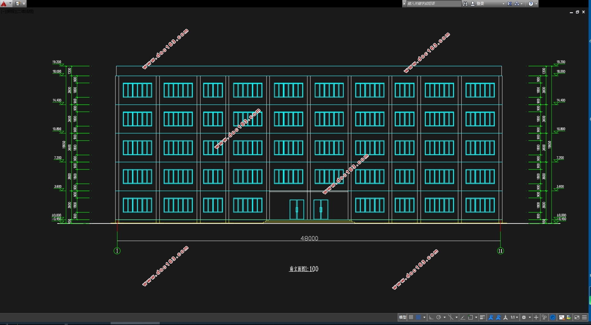 五层4327平米新沂市某中学教学楼设计(含建筑图结构图)