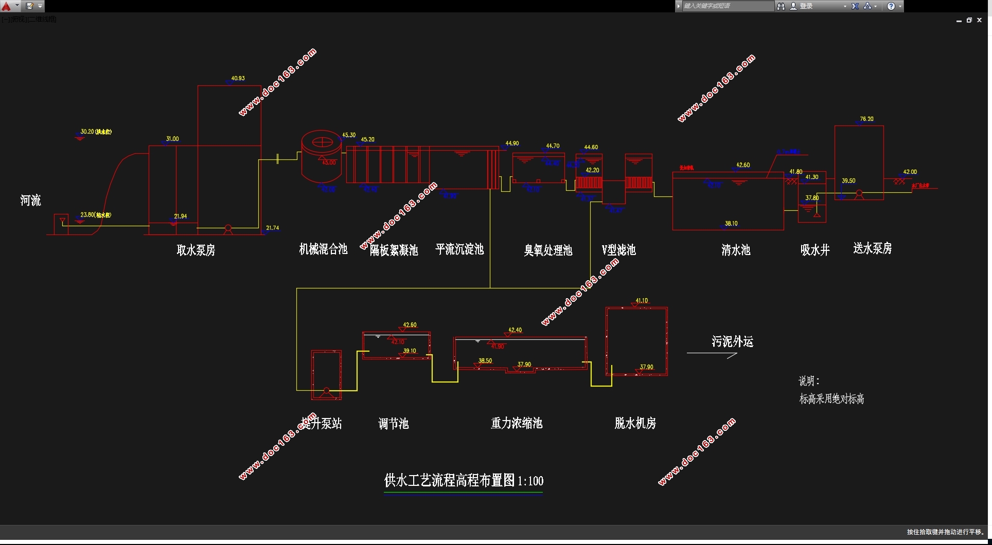 8万m3/d给水工程设计(含CAD图)