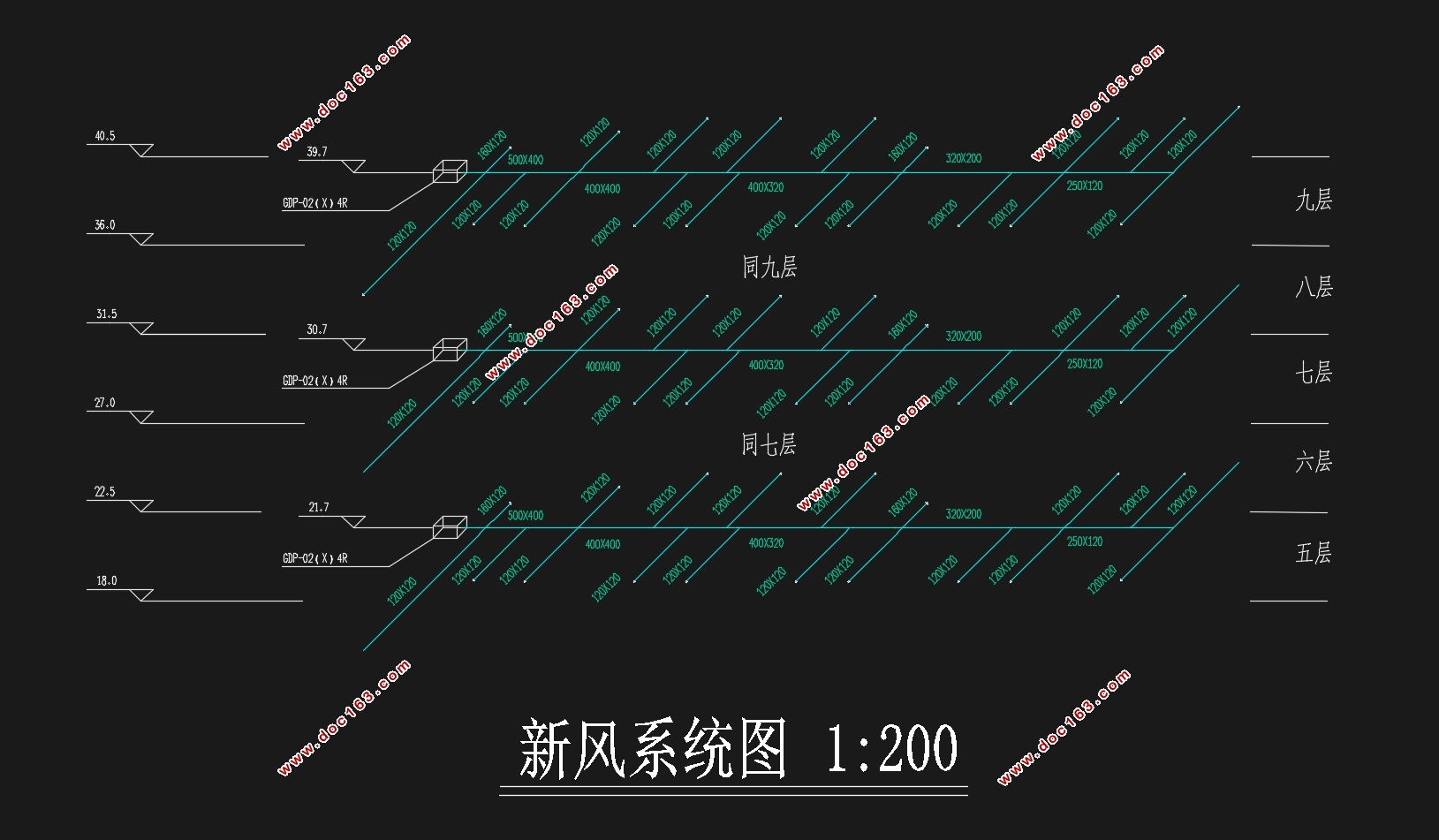 杭州某酒店客房区空调设计(含CAD图,Excel计算表)
